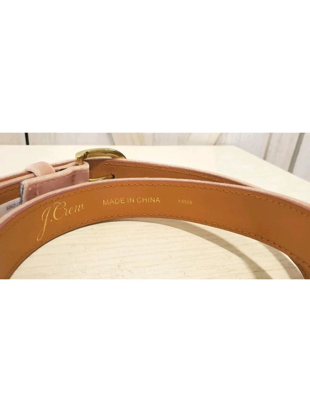J. Crew Skinny Oval Buckle Suede Belt, Rusty Pink Color, Size Medium 41